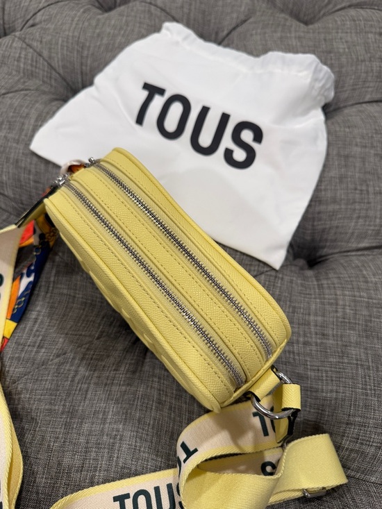 TOUS La Rue Reporter Yellow Logo Crossbody Camera Bag - Picture 13 of 17